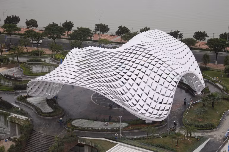 Được khởi công vào tháng 10/2020, công viên APEC mở rộng được xây dựng trên khuôn viên diện tích 8.668 m2. Ảnh: Dân trí