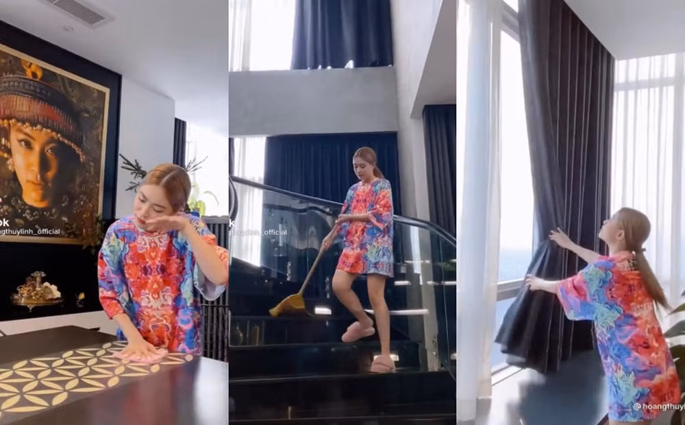 Hoàng Thuỳ Linh sống trong căn hộ sang trọng, được cho là trị giá tới vài tỷ ở Tp HCM. Ảnh chụp màn hình