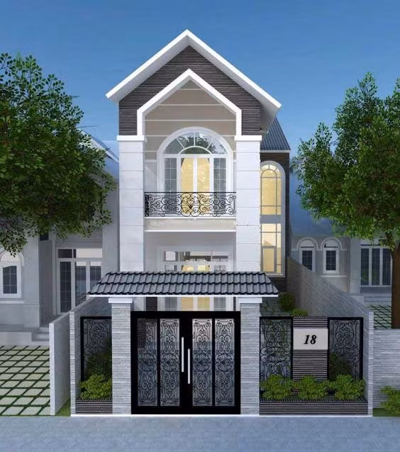 Mẫu nhà ống mái thái phù hợp với các gia đình ở thành phố với diện tích đất hạn hẹp. Ảnh: Xaydungso