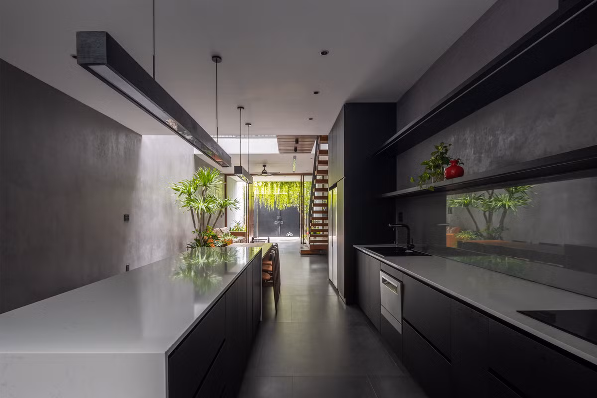 Không gian phòng bếp thoáng đãng. Nguồn ảnh: Hoang Lê