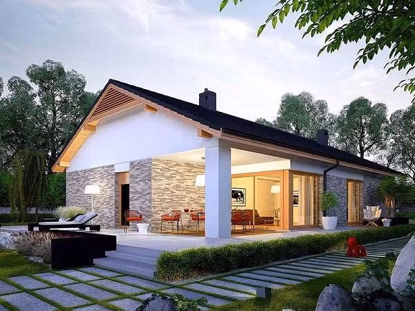 Thiết kế nhà cấp 4 không gian mở phù hợp với xu hướng sống tối giản hiện nay. Ảnh: Wedo