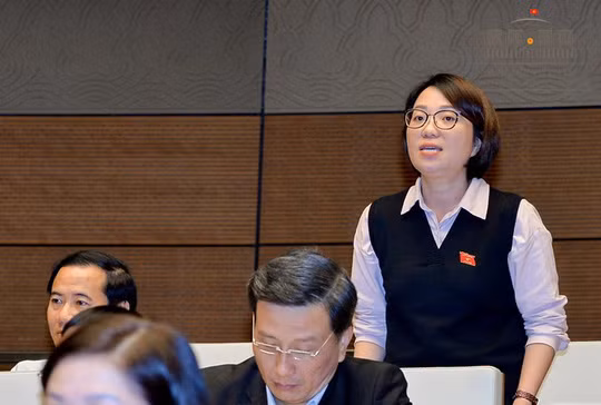 ĐBQH Phạm Thị Minh Hiền trong một lần phát biểu tại nghị trường - Ảnh: Quochoi
