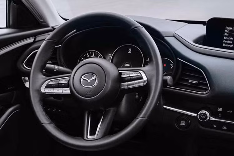 Ngoại hình CX-30 khá giống một chiếc Mazda CX-5 cỡ nhỏ với phần mui thấp. Các chi tiết nổi bật trên xe gồm lưới tản nhiệt cỡ lớn, cụm đèn pha full-LED tích hợp công nghệ phân vùng góc chiếu và tính năng mở rộng góc đánh lái khi vào cua, ốp nhựa đen thân xe và vòm bánh, đèn hậu LED hình mắt cú và mâm xe 18 inch.