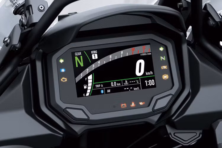 Kawasaki Versys 650 2025 được trang bị động cơ 649cc, 2 xy-lanh, 4 thì DOHC làm mát bằng dung dịch, cho công suất tối đa 67 mã lực tại 8.500 vòng/phút.