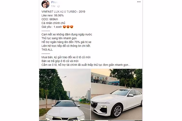Tuy vậy, theo quan sát của chúng tôi thì đây chỉ là phiên bản tiêu chuẩn của Vinfast Lux A2.0, như vậy giá bán mới của xe hiện tại là 1,1 tỷ đồng. Tuy nhiên, thời điểm mua chiếc xe này của chủ cũ nhiều khả năng chỉ có giá 880 triệu nếu mua đợt đầu.