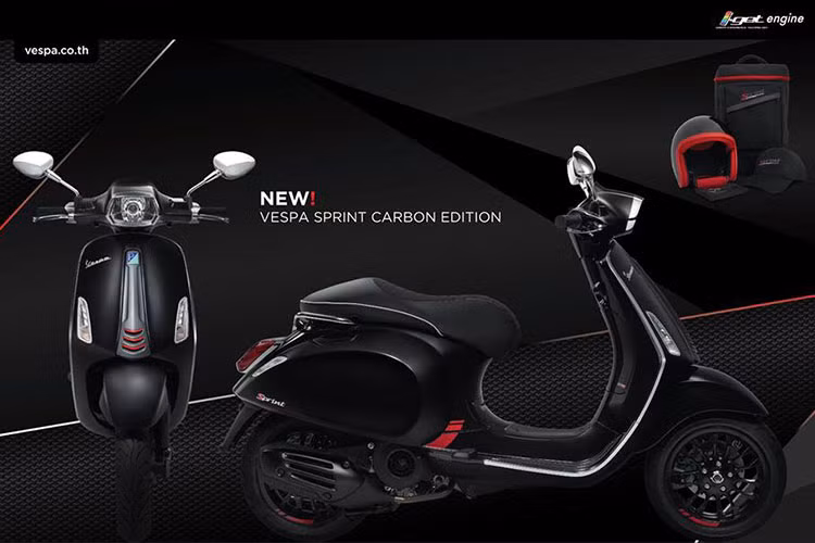 Kế thừa sức sống và tinh thần trẻ trung của dòng xe ga Vespa Sprint, phiên bản màu mới nhấn mạnh phong cách thể thao được gợi lên từ chính cái tên của chiếc xe: Sprint Carbon 2018. Được biết, bảng màu sản phẩm luôn là điểm thu hút của khách hàng sử dụng xe Vespa.