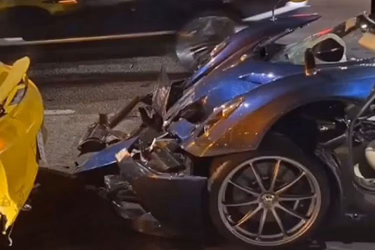 Sieu xe doc ban Pagani Huayra Pearl gap tai nan 