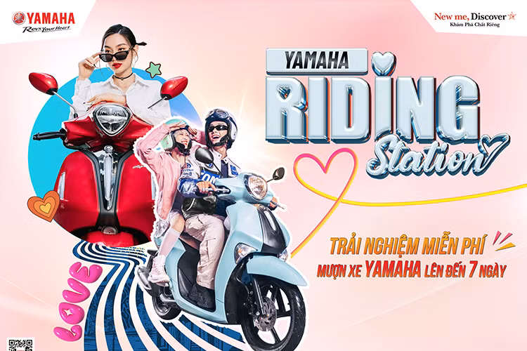 Trai nghiem xe may Yamaha cung Hoa hau Thuy Tien, Ninh Duong Couple