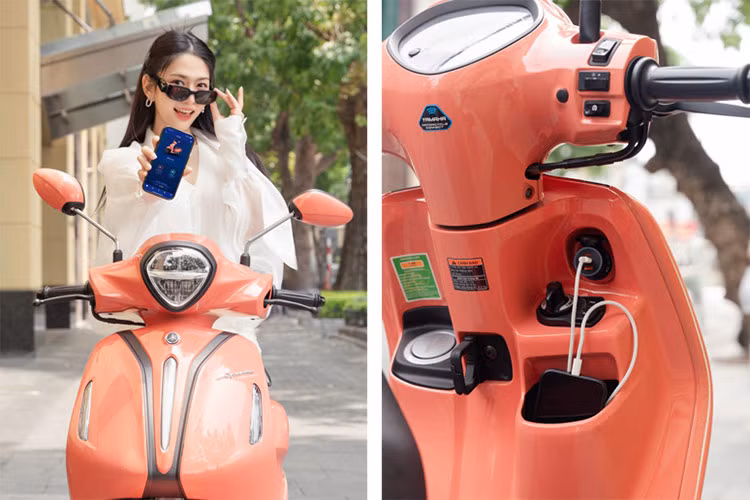 Nguoi dep Le Bong do dang xe ga Yamaha Grande sieu tiet kiem xang-Hinh-6