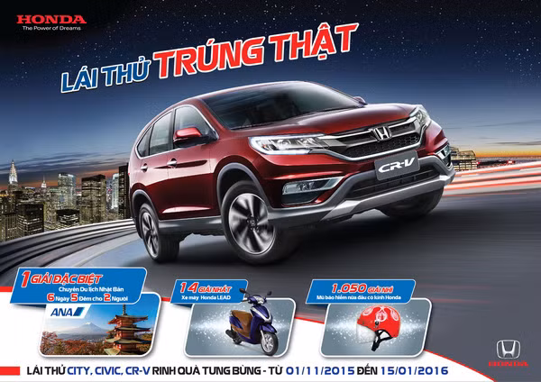 Lai thu oto Honda, chay 