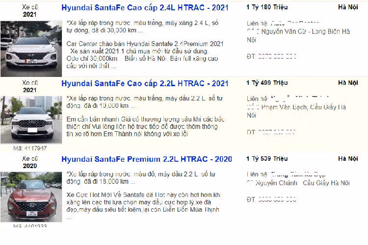 Số km lăn bánh của chiếc xe Hyundai SantaFe lướt này như chỉ chạy thử với 9.000 km. Không rõ lý do bán xe là gì nhưng nhiều người trêu rằng có khi chủ xe đang tranh thủ “nhảy sóng” xem có thành công hay không. Trên thực tế ngay cả tín đồ cuồng và cần xe đến mấy thì người mua cũng “không dại” để chấp nhận mức giá trên trời này.
