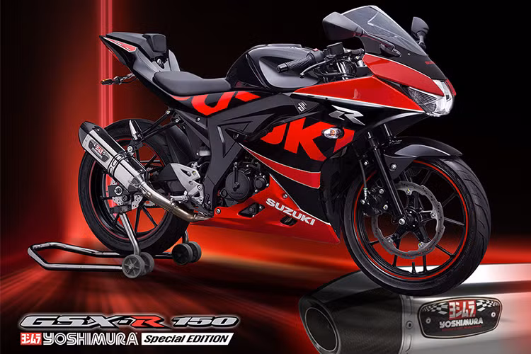 Sau khi đăng tải một đoạn video giới thiệu mẫu xe môtô Suzuki GSX-R150 2018 mới cách đây vài ngày, Suzuki Việt Nam vừa chính thức ra mắt phiên bản đặc biệt Suzuki GSX-R150 Yoshimura 2018 với giá 76,9 triệu đồng, cao hơn phiên bản thường khoảng 2 triệu đồng.