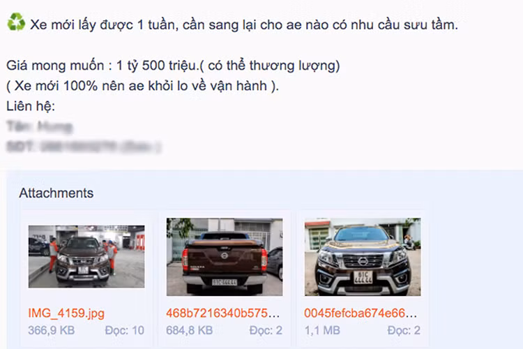 Mức giá giao dịch của chiếc Nissan Navara biển khủng này hơn cả mức giá lăn bánh khoảng 1,34 tỷ đồng của Ford Ranger Raptor – mẫu bán tải cỡ trung có giá cao nhất trong phân khúc hiện nay tại Việt Nam. Nếu bàn giao được chìa khoá cho chủ mới, người bán có thể bỏ túi khoảng 800 triệu đồng, khi giá xe Nissan Navara EL Premium chính hãng niêm yếu 679 triệu đồng, mẫu xe này có giá lăn bánh chư đến 700 triệu đồng.