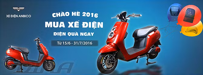 Xe dien Anbico khuyen mai 