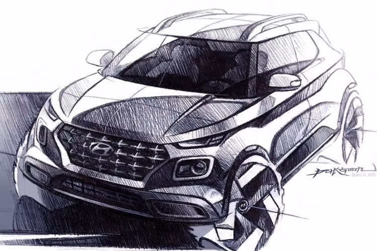 Những hình ảnh phác họa do Hyundai công bố đã hé lộ phần nào thiết kế nội - ngoại thất của mẫu crossover rẻ hơn Kona. Có thể nói, Venue 2020 là mẫu crossover cỡ B của Hyundai được ra đời để đáp ứng những khách hàng không thích thiết kế xe quá táo bạo như Kona.