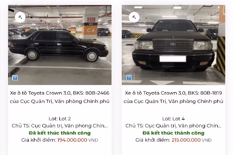Một điều khá bất ngờ là cuộc đấu giá đã kết thúc chỉ trong chưa đầy 1 tiếng và cả 5 chiếc xe đều có người trả giá mua thành công. Kết quả cho thấy giá trúng đấu giá cao gấp 2 đến 4 lần giá khởi điểm đưa ra ban đầu.