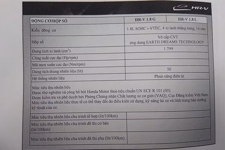 Ở phần đầu xe, hãng Honda khá ưu ái cho cho cả 2 phiên bản HR-V khi trang bị đèn chiếu sáng LED tiêu chuẩn, có liếc theo góc đánh lái, kết hợp đèn ban ngày LED và đèn hậu LED. Phiên bản L có đèn tự động sáng theo môi trường và đèn sương mù LED. Bản G dùng đèn sương mù halogen.