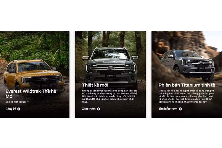 Giá xe Ford Everest Wildtrak 2023 tại Việt Nam dự kiến cao hơn bản Titanium+ (1,452 tỷ đồng), có thể lên tới 1,5 tỷ đồng. Hiện tại, các đại lý đã nhận đặt trước Everest Wildtrak với mức cọc từ 20-60 triệu đồng. Thời điểm ra mắt dự kiến trong khoảng tháng 4 đến tháng 6 năm nay.
