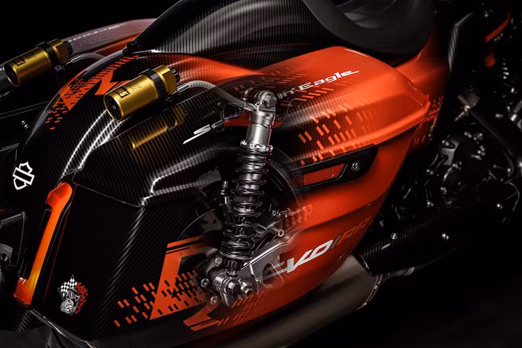 Hệ thống treo trước là phuộc FGR 253 Hypersport Superbike 43mm mà thương hiệu đã chế tạo kết hợp với Ohlins, với cặp heo phanh Brembo GP4-RX bắt bên dưới. Hệ thống treo sau sử dụng bộ bình chứa dầu Ohlins kép gắn ngoài, có thể điều chỉnh hoàn toàn, kéo theo một gắp đơn được gia công CNC hoàn toàn, tạo điểm bắt cho 1 heo Brembo 4 piston nữa.
