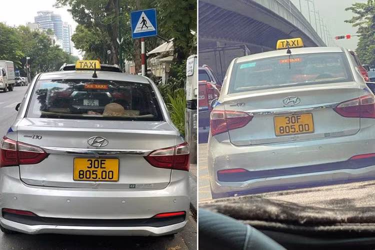 Xe taxi Hyundai i10 tai Ha Noi che bien so bi phat 5 trieu dong-Hinh-2