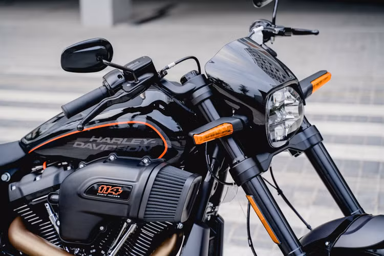 Lấy cảm hứng từ máy bay chiến đấu và những chiếc xe đua Drag kiểu Mỹ, Harley-Davidson FXDR là sự kết hợp giữa động cơ Milwaukee-Eight 114 với các bộ phận làm từ hợp kim nhôm và vật liệu tổng hợp siêu nhẹ giúp giảm khối lượng xe. Mặc dù vậy với trọng lượng ướt 303kg, FXDR 114 vẫn là một mẫu power cruiser "hạng nặng".