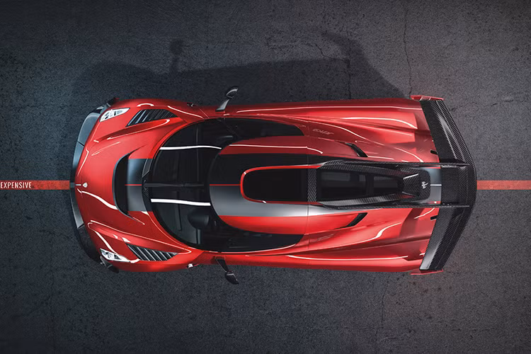 Cabin Koenigsegg Jesko Red sử dụng cụm công cụ hiển thị kỹ thuật số SmartCluster 5 inch và bên cạnh vô lăng SmartWheel mới Koenigsegg,...
