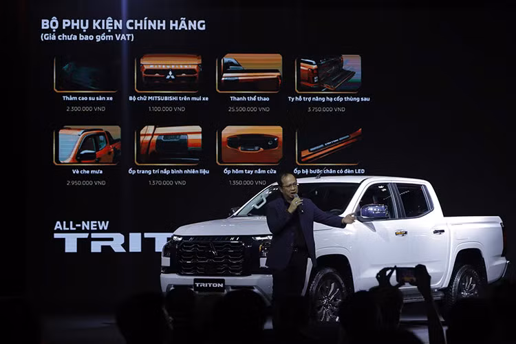Các công nghệ an toàn của Triton 2024 cũng rất đầy đủ với 7 túi khí, theo dõi áp suất lốp, camera 360 độ, kiểm soát vào cua chủ động và gói an toàn chủ động (ADAS)... Mức giá xe Mitsubishi Triton 2024 tại Việt Nam cho 3 phiên bản 2WD AT GLX, 2WD AT Premium và 4WD AT Athlete, lần lượt là 655 triệu, 782 triệu và 924 triệu đồng.