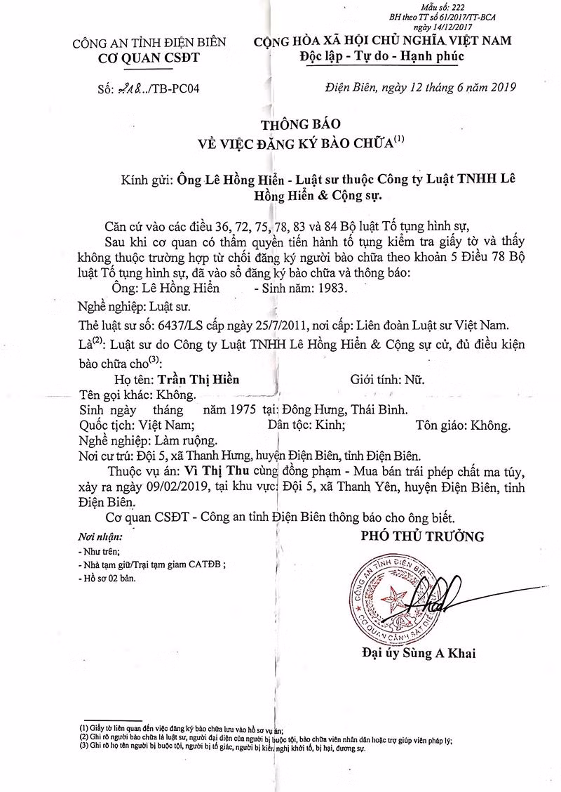 Me nu sinh giao ga bi sat hai o Dien Bien co luat su bao chua