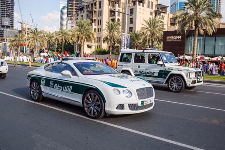 Không chỉ có siêu xe, cảnh sát Dubai cũng sở hữu một số mẫu xe điện, có thể kể đến như chiếc SUV hạng sang Hongqi E-HS9, Audi e-tron GT.