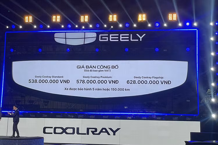 Mức giá xe Geely Coolray 2025 cho 3 phiên bản gồm: Standard (538 triệu đồng), Premium (578 triệu đồng) và Flagship (628 triệu đồng). So với mẫu xe đang bán chạy nhất phân khúc là Mitsubishi Xforce, tân binh Coolray đang có mức giá rẻ hơn tới vài chục triệu đồng.