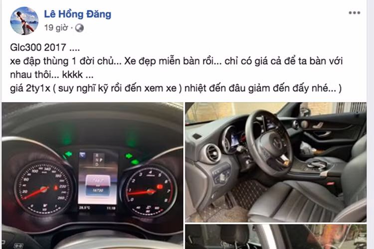 Nam diễn viên Hồng Đăng được biết tới là một người mê xe cộ và thậm chí khá chăm chỉ lên đời xe mới. Vừa qua, trên trang cá nhân của nam diễn viên xuất hiện thông tin rao bán chiếc Mercedes-Benz GLC 300 2017 với dòng trạng thái quảng cáo không kém phần thú vị: "Xe đẹp miễn bàn rồi... chỉ có giá cả để ta bàn với nhau thôi...".
