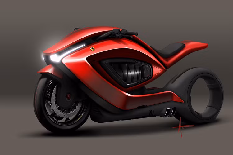 Siêu môtô Ferrari V4 sẽ được sử dụng động cơ của chiếc siêu xe thể thao Ferrari Enzo nhưng với động cơ chỉ bằng 1/3. Ngoài ra concept này còn sử dụng tay điều khiển của máy bay phản lực F-16 kết hợp với các nút bấm lấy từ xe đua công thức 1 Formula One.