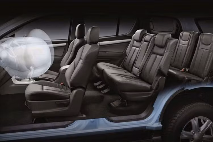 Isuzu mu-X facelift B7 sẽ được trang bị an toàn với 2 túi khí, chống bó cứng phanh ABS, phân bố lực phanh điện tử EBD, hỗ trợ phanh khẩn cấp tự động BA, bản Prestige được nâng lên 6 túi khí, thêm cân bằng điện tử, kiểm soát lực kéo và camera lùi hỗ trợ đỗ xe.