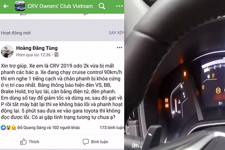 Mới đây, sau thông tin chủ xe ở Quảng Trị phản ánh Honda CR-V 2019 của mình đang lăn bánh bất ngờ bị lỗi bó cứng chân phanh khi chạy xe trên cao tốc với chế độ cruise control, ngay sau đó theo ghi nhận của Kiến Thức đã có thêm một vài trường hợp tương tự ở Hà Nội, Quảng Ninh... khiến nhiều người đang sử dụng xe này vô cùng bất an.