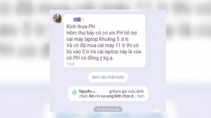 Tạm ngưng đứng lớp giáo viên vận động phụ huynh mua laptop Tam ngung dung lop giao vien van dong phu huynh mua laptop