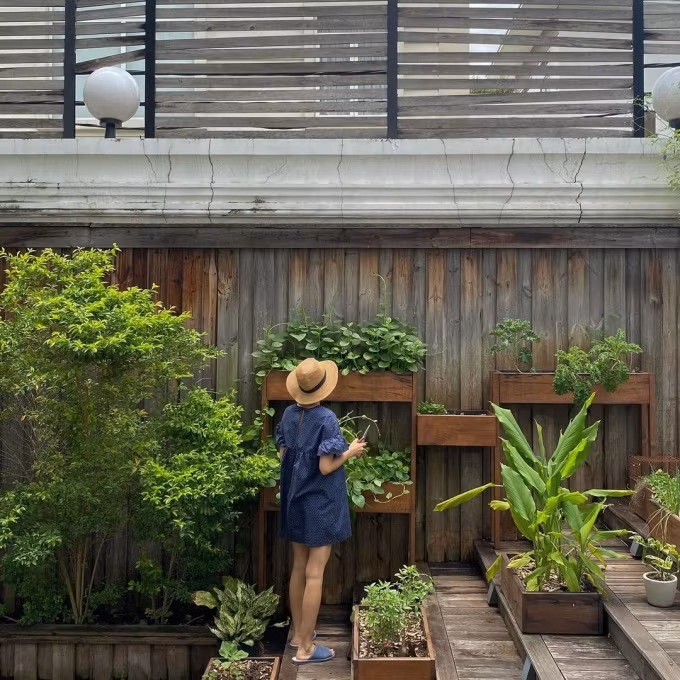 Đáng chú ý, không gian được "ngọc nữ màn ành" thường xuyên chia sẻ là khu vườn nhỏ trong biệt thự – nơi được người đẹp trân quý như “góc bình dân” thân thuộc giữa không gian sống bạc tỷ. Ảnh: FB Tang Thanh Ha