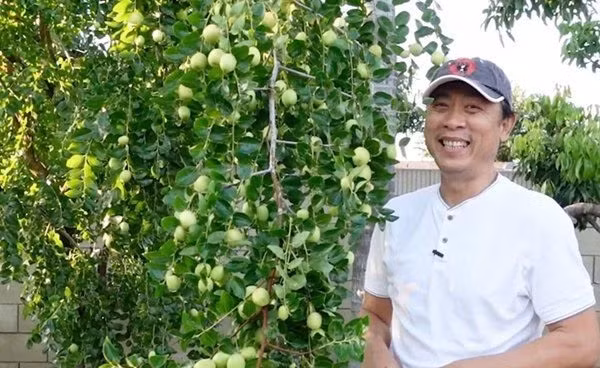  Danh hài Vân Sơn là nghệ sĩ hải ngoại nổi tiếng, đang sống tại Mỹ. Anh sở hữu khu vườn rộng khoảng 1.200m2 trồng nhiều rau củ và cây ăn trái. Ảnh: FBNV