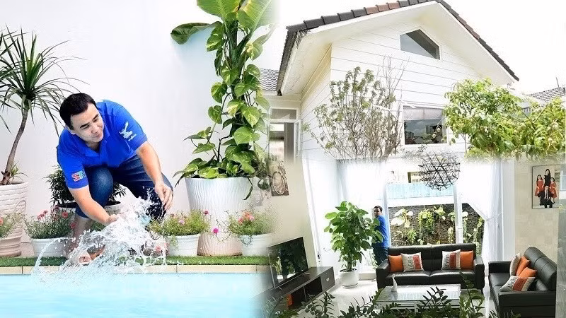 Biệt thự của MC Quyền Linh rộng 500m2 màu trắng chủ đạo, thiết kế theo phong cách châu Âu. Ảnh: Vietnamnet