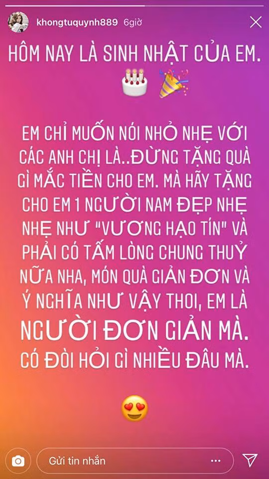 Khong Tu Quynh an y viec bi phan boi giua nghi van chia tay