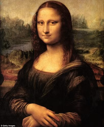 Bí mật thứ ba được phát hiện khi phóng to bức tranh là có 2 chữ cái trong mắt phải của nàng Mona Lisa. Hai chữ cái đó là: L và V. Từ đây, giới nghiên cứu suy đoán hai chữ cái này có thể là từ viết tắt theo họ tên của Leonardo da Vinci.