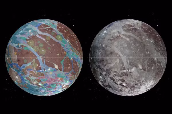 Bằng cách sử dụng kính viễn vọng không gian Hubble để quan sát cực quang trên Mặt Trăng này, các nhà khoa học đã khẳng định sự tồn tại một lượng lớn nước muối nằm sâu dưới bề mặt Ganymede, vệ tinh lớn nhất trong hệ mặt trời.