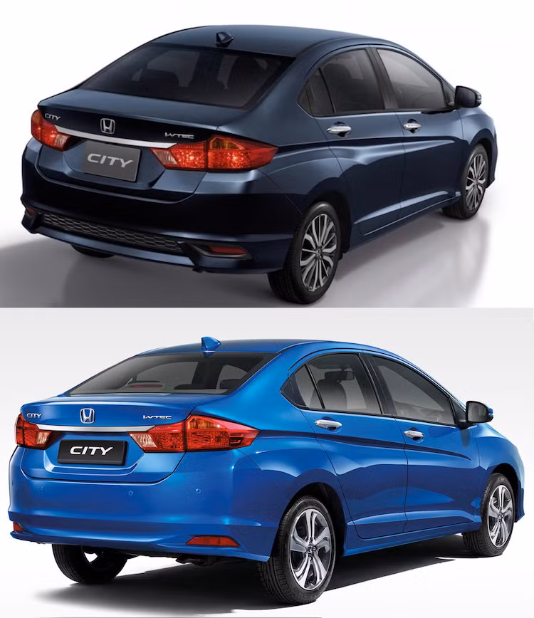 Ở hai bên thân xe, City 2017 chỉ được thay đổi duy nhất bộ mâm đúc 16 inch mới với thiết kế nhiều nan sang trọng hơn. Trong khi đó, phần đuôi xe chỉ được thay đổi nhẹ ở phần dưới của cản hậu.