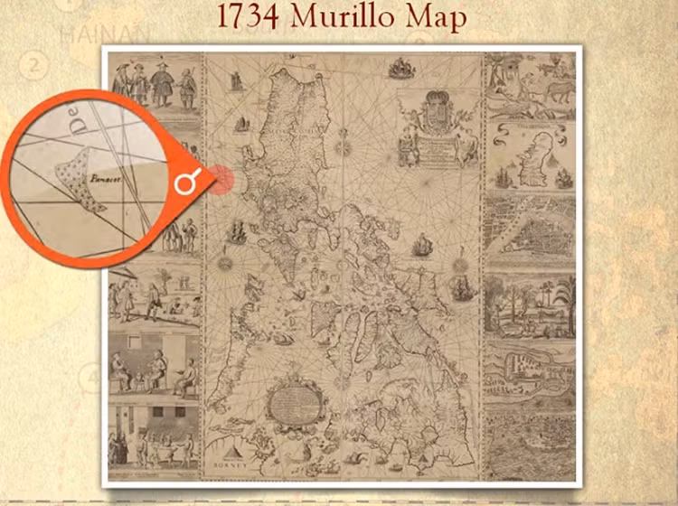 Tấm bản đồ này được linh mục Pedro Murillo Velarde vẽ tại Manila năm 1734 và do đó nó được gọi là bản đồ Murillo Velarde.