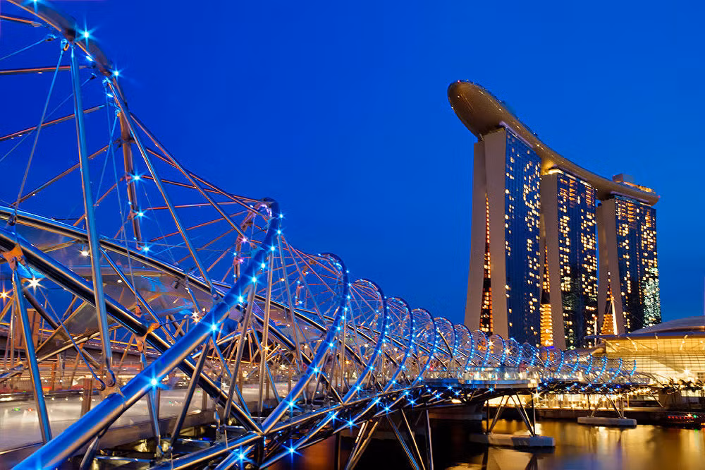 Cầu Helix Bridge ở Singapore.
