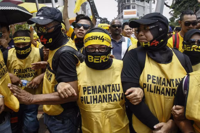 Đoàn người biểu tình tập trung tại Thủ đô Kuala Lumpur, Malaysia.