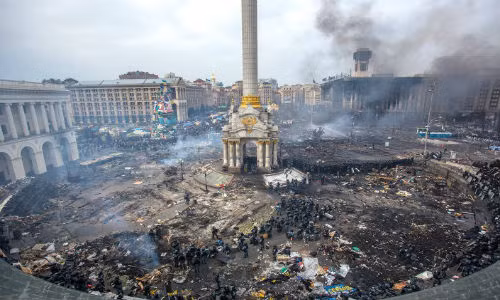 Quảng trường Maidan ở thủ đô Kiev, Ukraine ngày 19/2/2014.