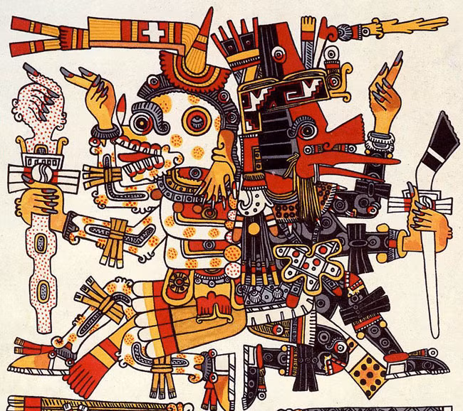 Theo người Aztec, người chết sẽ bị đày xuống âm phủ. Tại đây, người quá cố sẽ phải sống kiếp giòi bọ ngàn đời và sẽ bị Mictlantecuhtli ăn thịt. Do đó, người Aztec sẽ phải hiến tế nô lệ hoặc tù nhân hằng năm để cầu xin vị thần này tha cho linh hồn của họ.