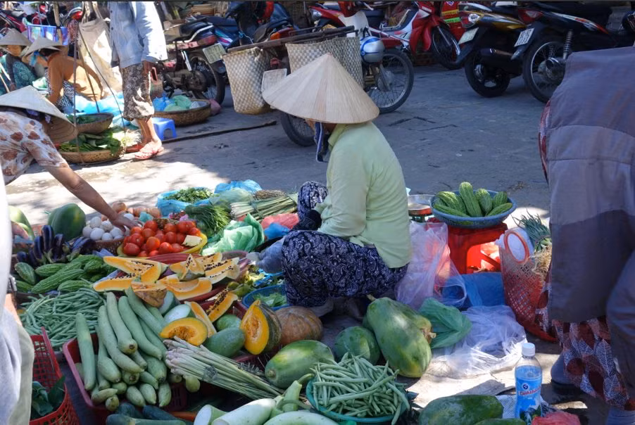 Rau quả tươi. Du khách có thể không thể nhớ nổi tất cả các loại rau ở Việt Nam nhưng nên cố gắng thử thật nhiều càng tốt từ mướp đắng đến rau muống, rau xà lách...