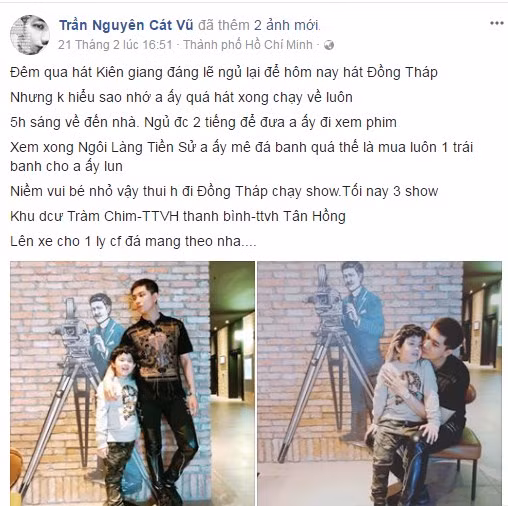 Ngày Tết, Tim mải mê đi diễn. Khi nhớ con, anh mới quay về nhà.