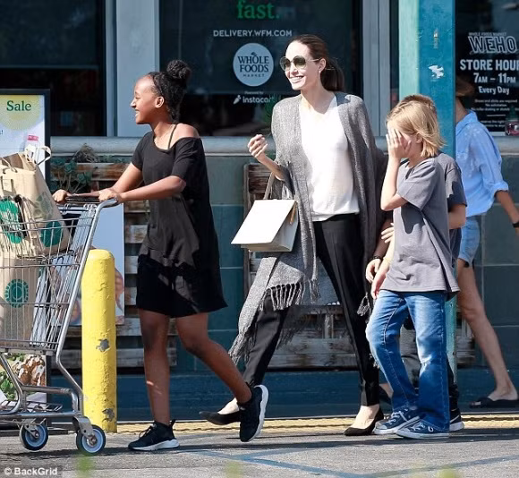 Angeline Jolie vui ve di mua sam sau cang thang voi Brad Pitt